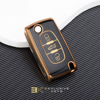 Husă pentru Peugeot 107, 207, 307, 308, 407, 607, 3008, 5008 (3 butoane) 