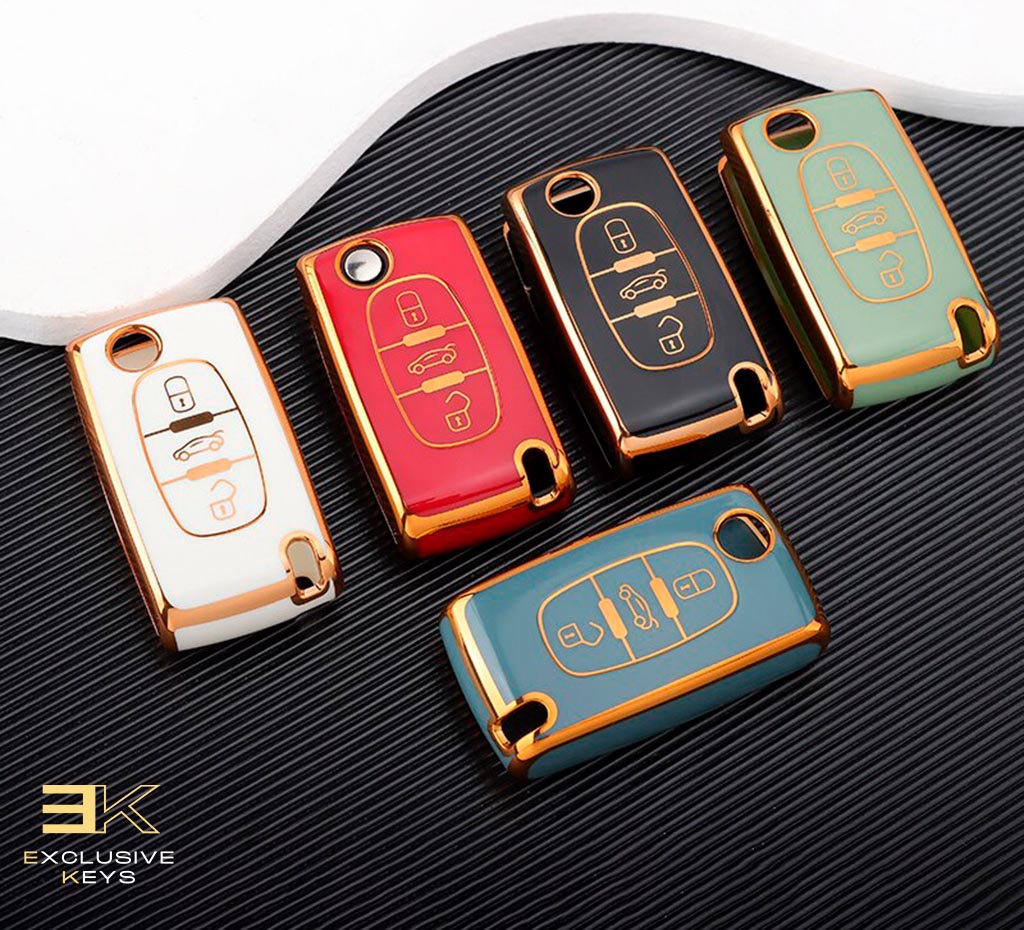 Husă pentru Peugeot 107, 207, 307, 308, 407, 607, 3008, 5008 (3 butoane) 